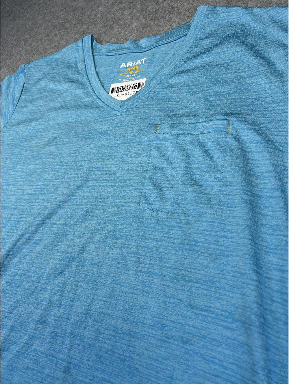 Ariat Rebar Womens Short Sleeve Pocket T Shirt XL Heather Blue Mesh Work Western